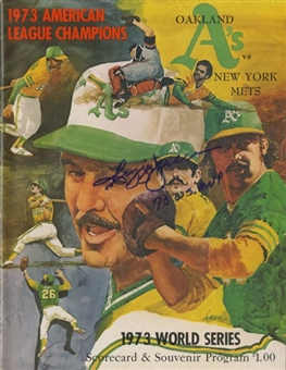 Pair of 1970s Reggie Jackson Signed World Series Programs
